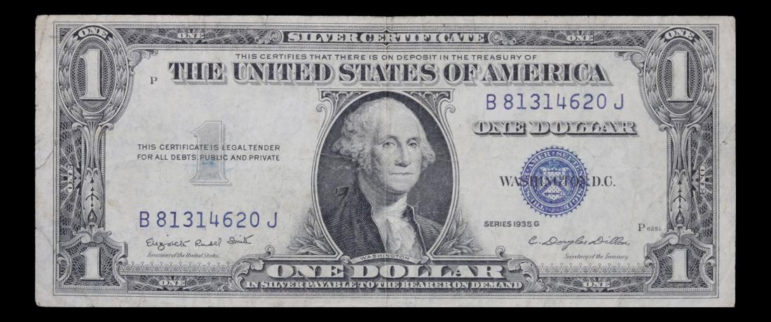 1935G  $1 Blue Seal Silver cert Grades xf