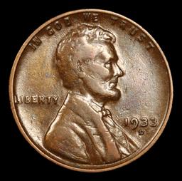 1933-d Lincoln Cent 1c Grades vf++