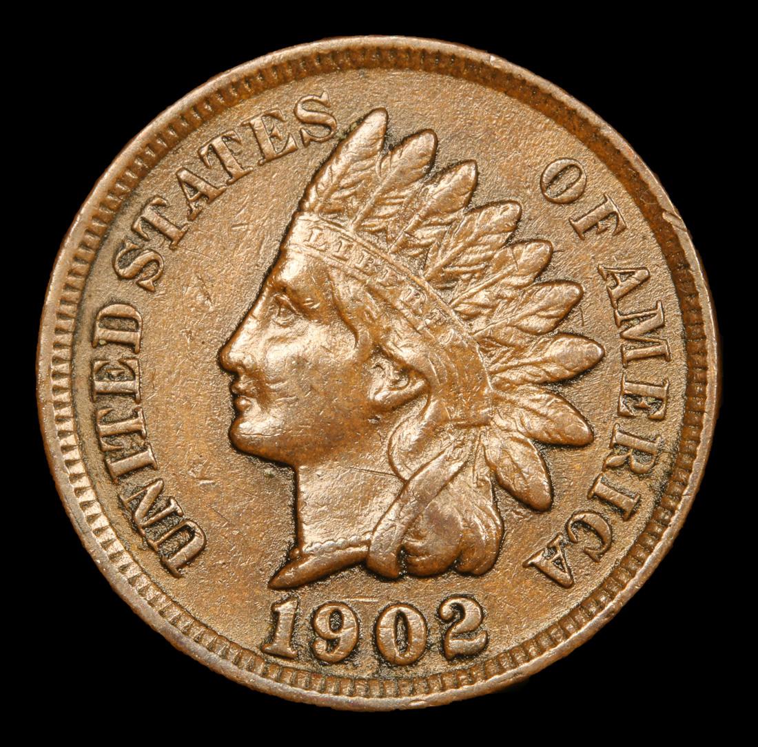 1902 Indian Cent 1c Grades Select AU