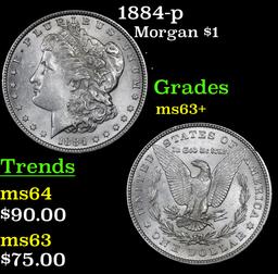 1884-p Morgan Dollar $1 Grades Select+ Unc