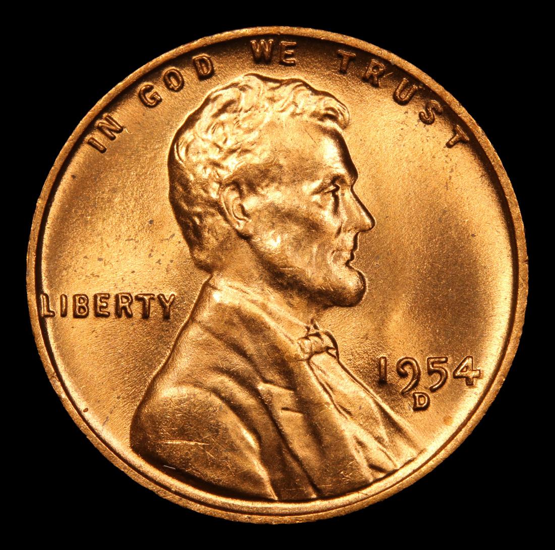 1954-d Lincoln Cent 1c Grades Gem+ Unc RD