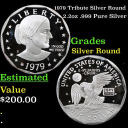 1979 Tribute Silver Round 2.2oz .999 Pure Silver Grades