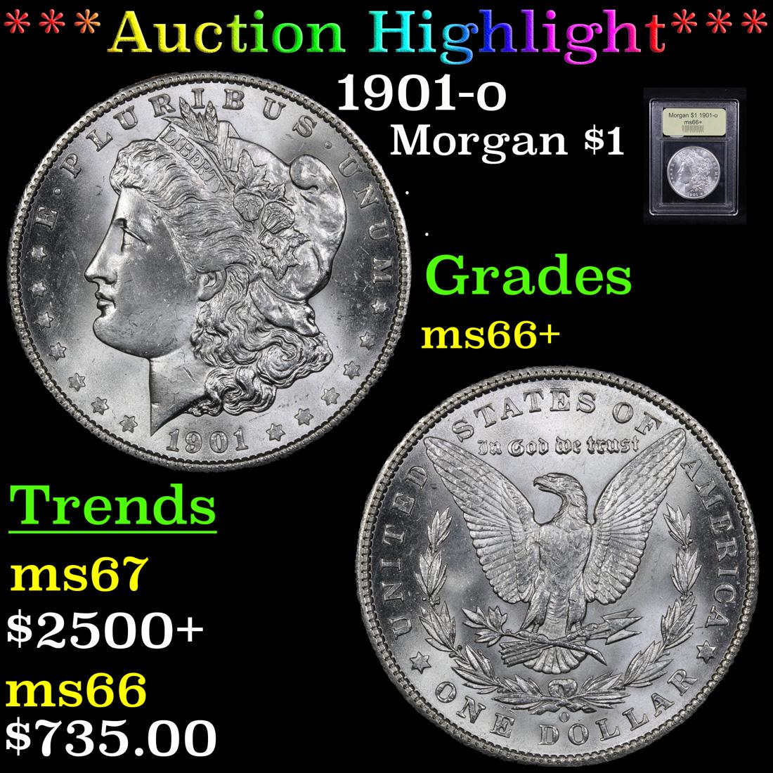 ***Auction Highlight*** 1901-o Morgan Dollar $1 Graded GEM++ Unc By USCG (fc)