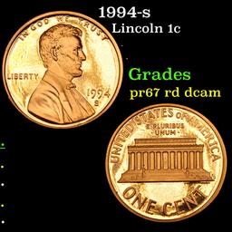 1994-s Lincoln Cent 1c Grades Gem++ Proof Red Deep cameo