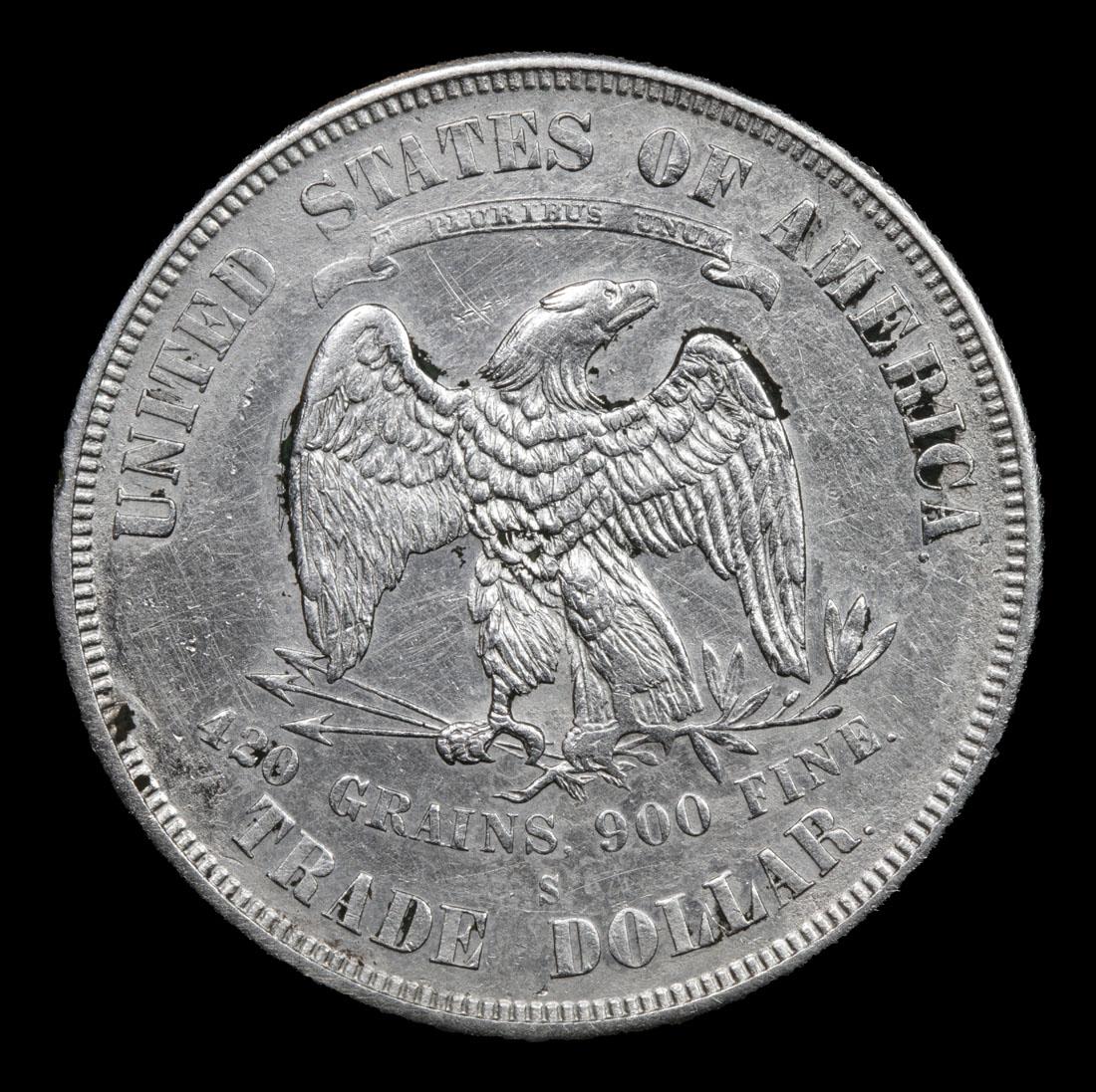 1874-s Trade Dollar $1 Grades xf+