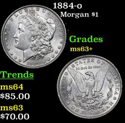 1884-o Morgan Dollar $1 Grades Select+ Unc