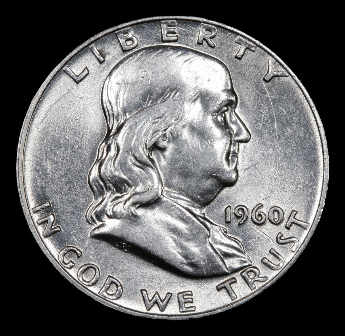 1960-p Franklin Half Dollar 50c Grades Choice AU/BU Slider