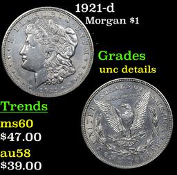 1921-d Morgan Dollar $1 Grades Unc Details