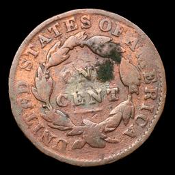 1832 Coronet Head Large Cent 1c Grades f+