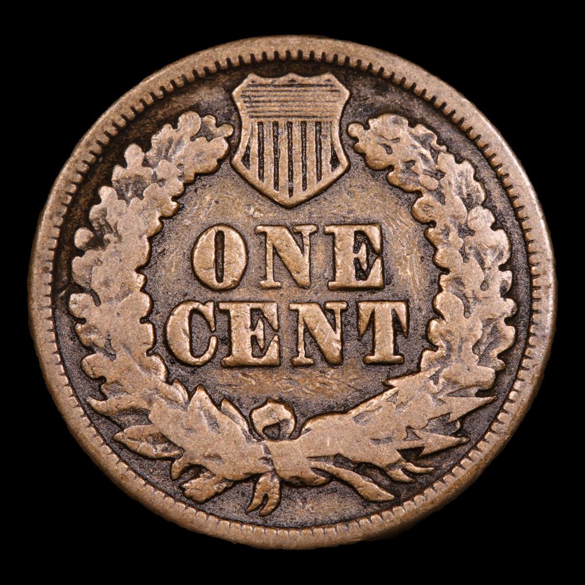 1863 Indian Cent 1c Grades vf+