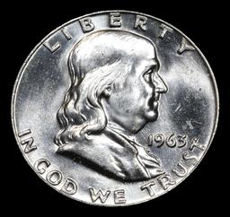 1963-d Franklin Half Dollar 50c Grades Select Unc+ FBL