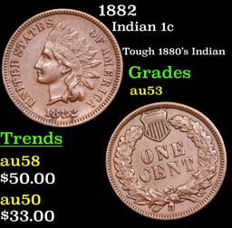 1882 Indian Cent 1c Grades Select AU