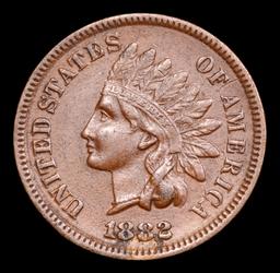 1882 Indian Cent 1c Grades Select AU