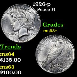 1926-p Peace Dollar $1 Grades Select+ Unc