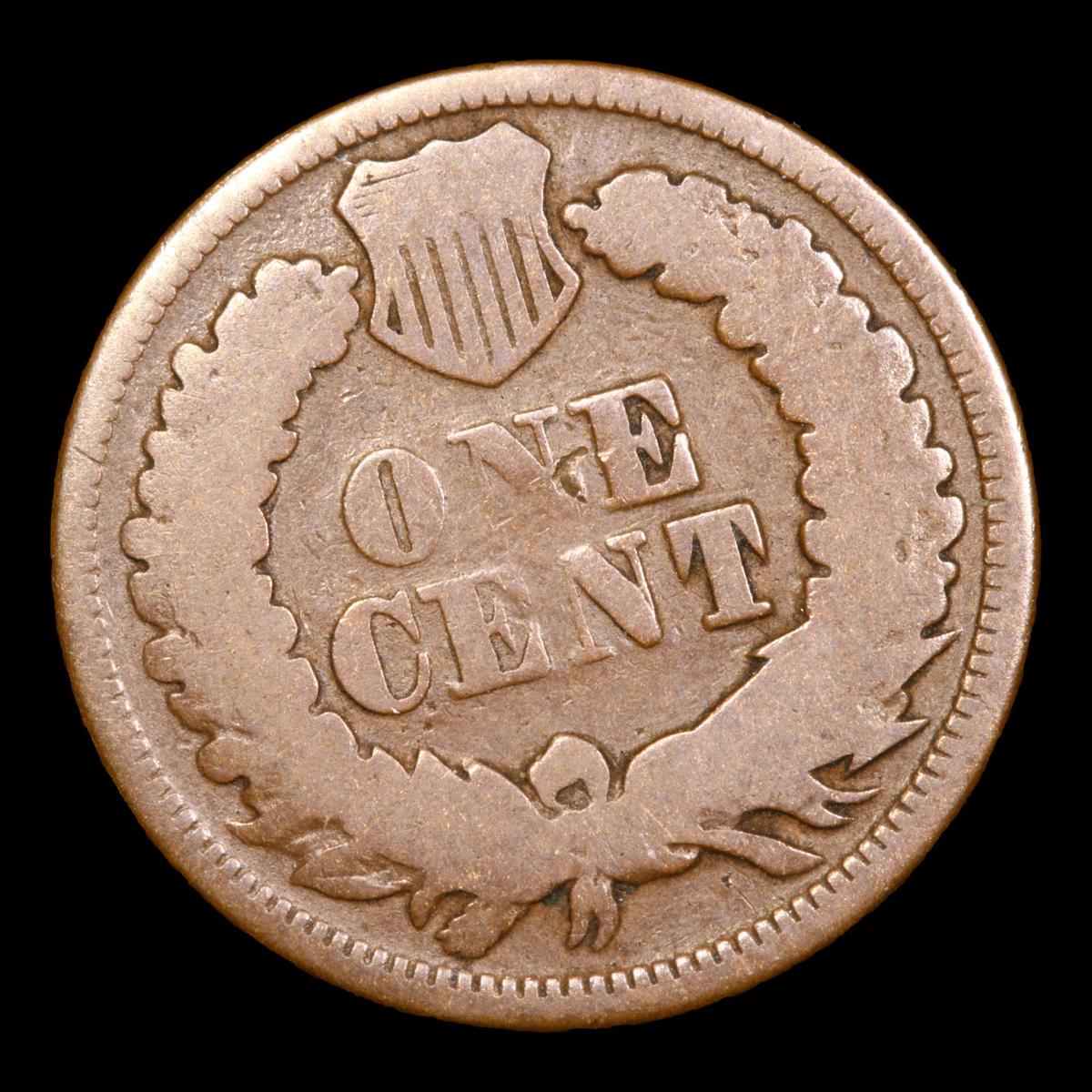 1867 Indian Cent 1c Grades vg+