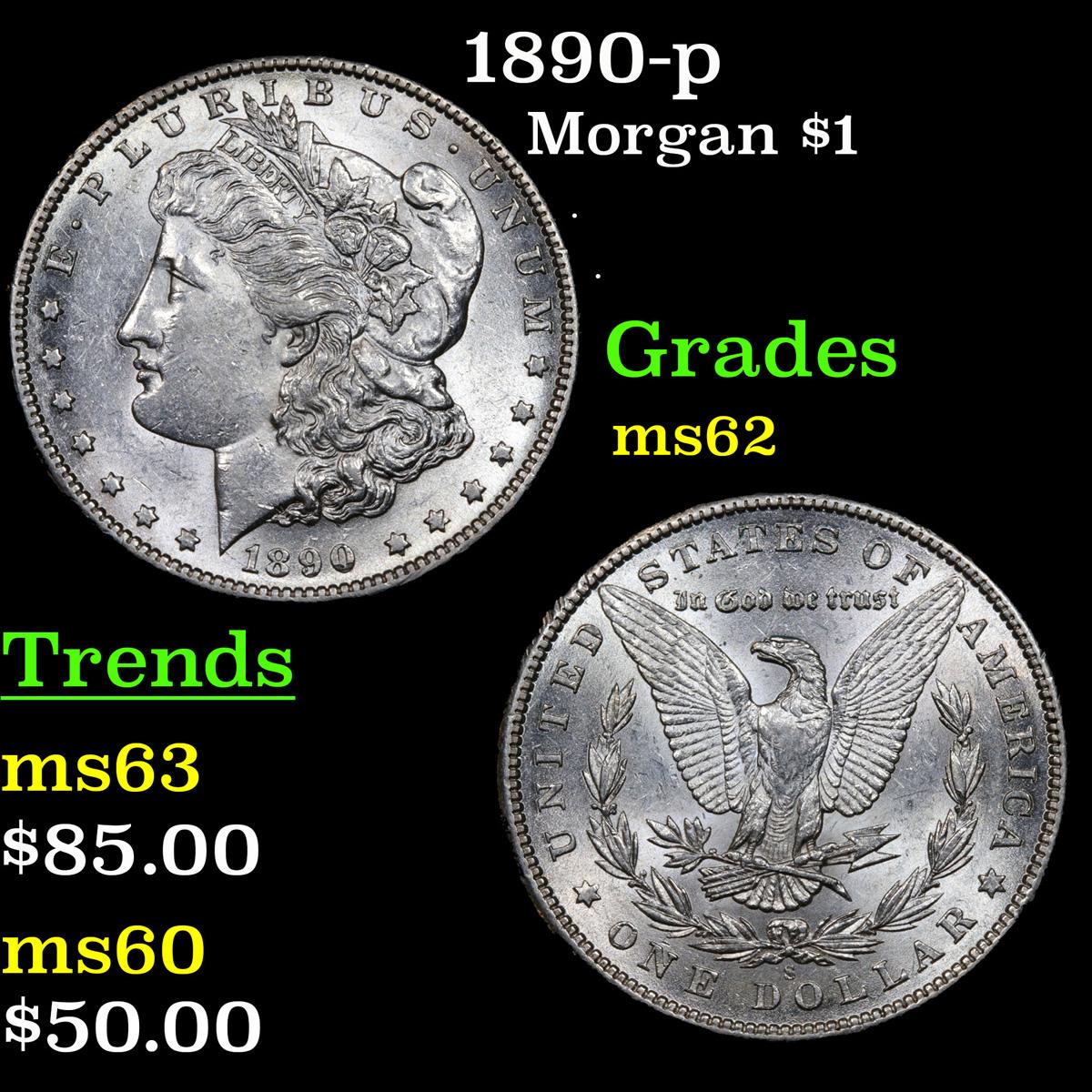 1890-p Morgan Dollar $1 Grades Select Unc