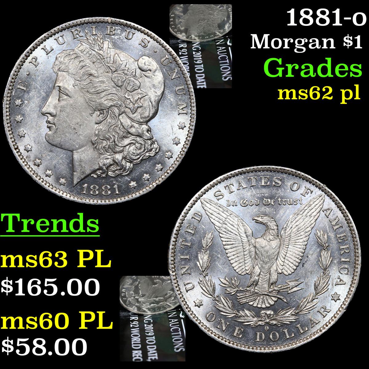 1881-o Morgan Dollar $1 Grades Select Unc PL