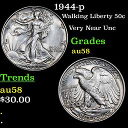 1944-p Walking Liberty Half Dollar 50c Grades Choice AU/BU Slider