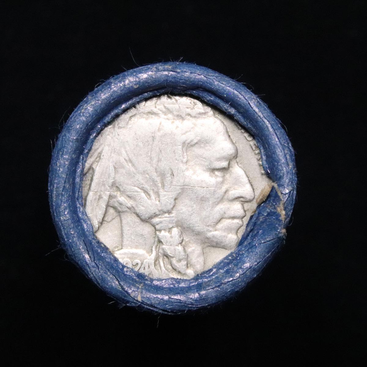 Buffalo Nickel Shotgun Roll in Old Bank Style  'Bell Telephone' Wrapper 1924 & d Mint End