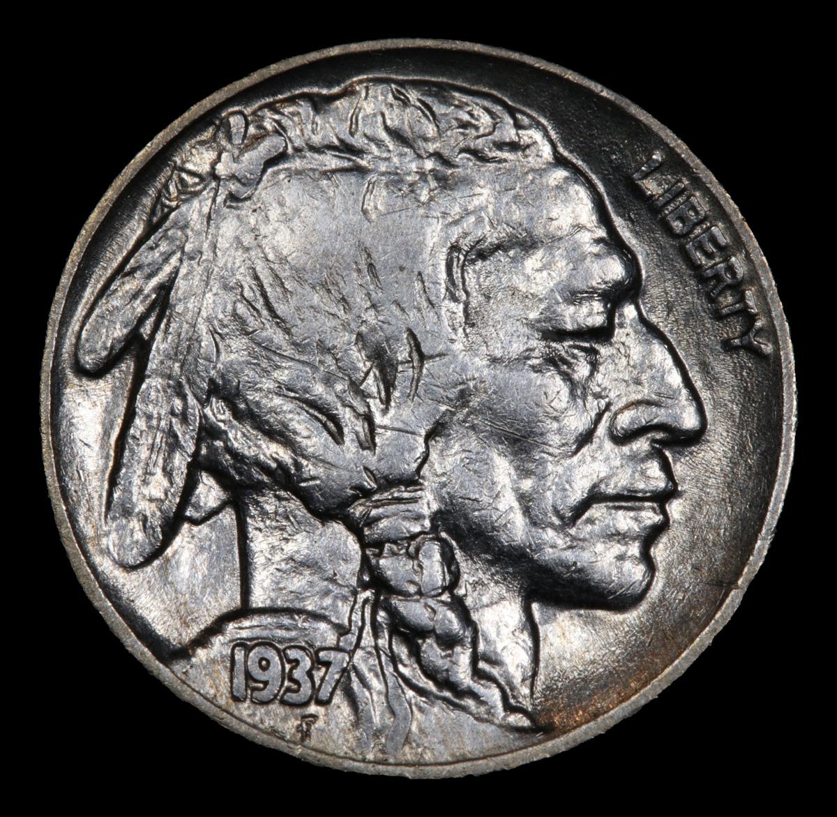 1937-p Buffalo Nickel 5c Grades Choice AU