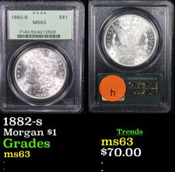 PCGS 1882-s Morgan Dollar $1 Graded ms63 By PCGS