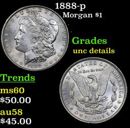 1888-p Morgan Dollar $1 Grades Unc Details
