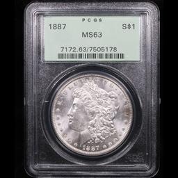 PCGS 1887-p Morgan Dollar $1 Graded ms63 By PCGS