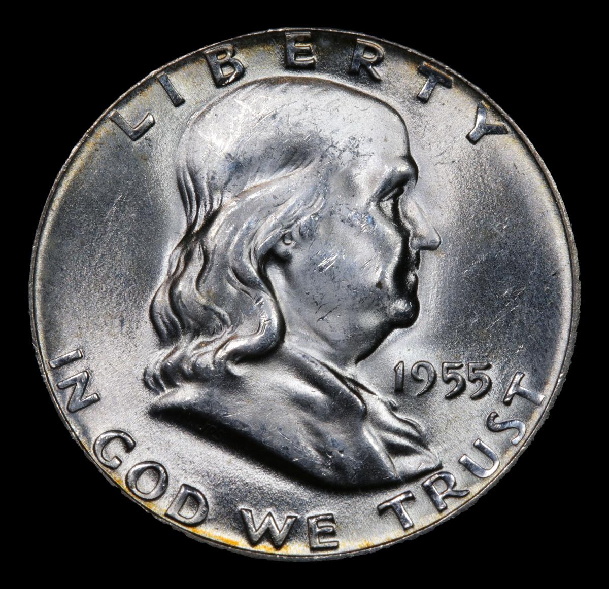 1955-p Franklin Half Dollar 50c Grades Select Unc FBL