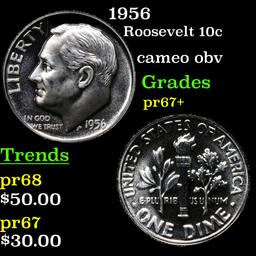 1956 Roosevelt Dime 10c Grades GEM++ Proof
