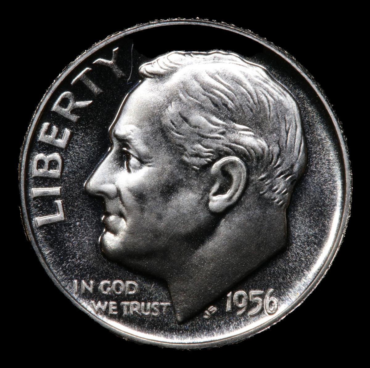 1956 Roosevelt Dime 10c Grades GEM++ Proof