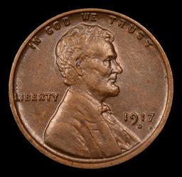 1917-d Lincoln Cent 1c Grades Choice AU