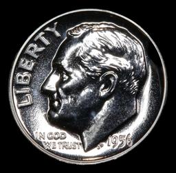 Proof 1956 Roosevelt Dime 10c Grades GEM++ Proof