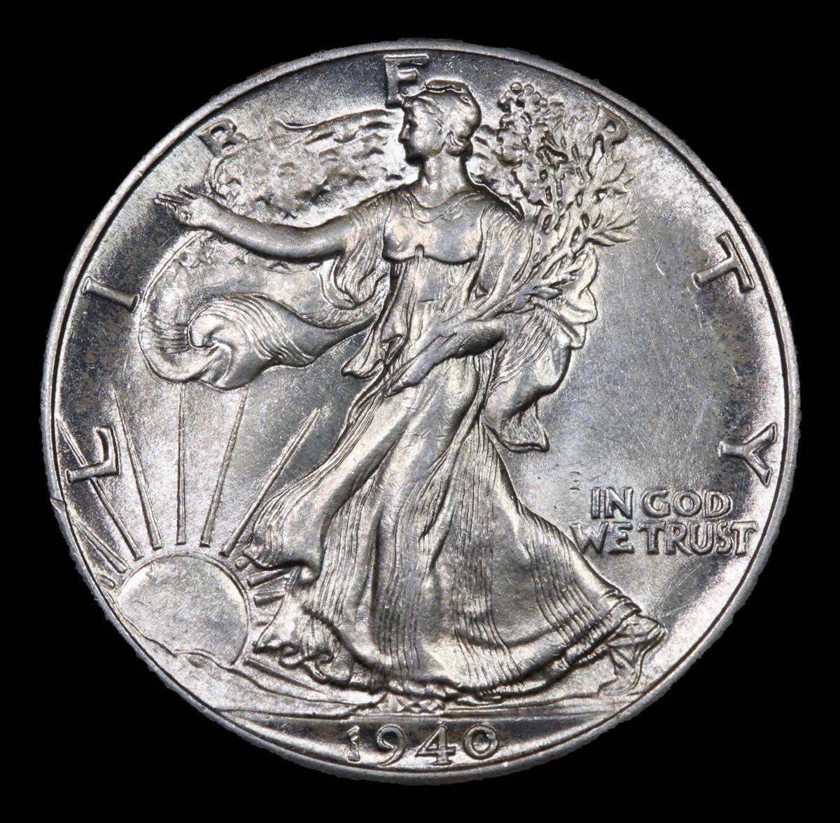 1940-p Walking Liberty Half Dollar 50c Grades Choice+ Unc