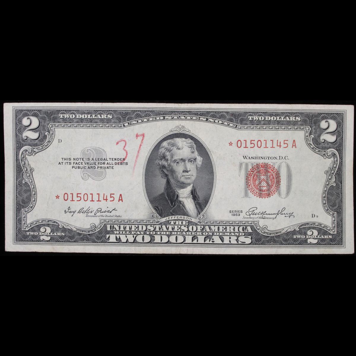 *Star Note* 1953 $2 red seal United States Note Grades