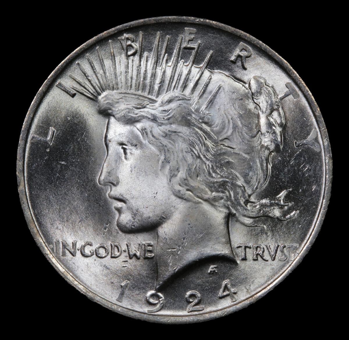 1924-p Peace Dollar $1 Grades Choice+ Unc