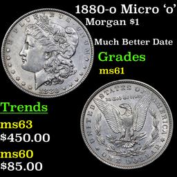 1880-o Micro 'o' Morgan Dollar $1 Grades BU+