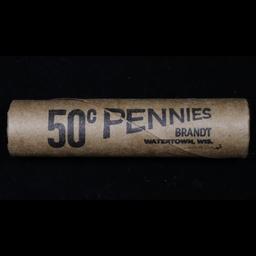 Mixed small cents 1c orig shotgun roll, 1915-d Wheat Cent, 1898 Indian Cent other end,McDnalds Wrapp