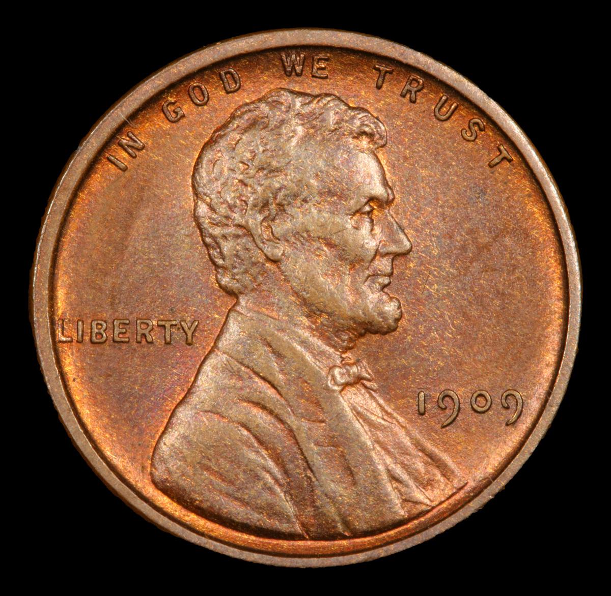 1909 vdb Lincoln Cent 1c Grades GEM Unc BN