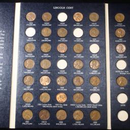 Partial Lincoln Cent Book 1950-1973 43 Coins Grades