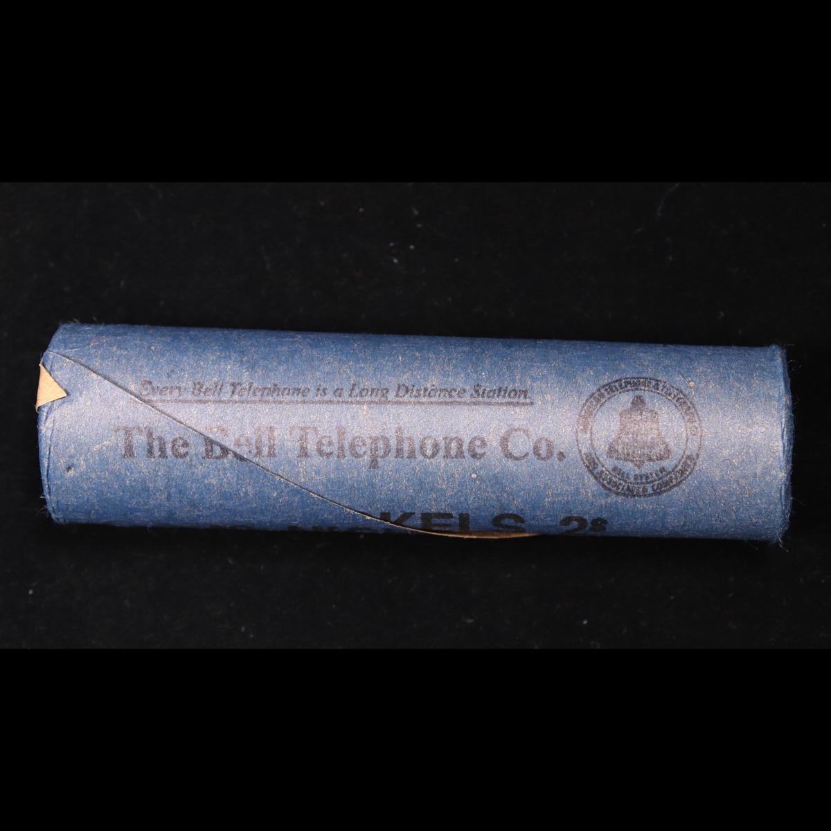 Buffalo Nickel Shotgun Roll in Old Bank Style 'Bell Telephone'  Wrapper 1924 & s Mint Ends