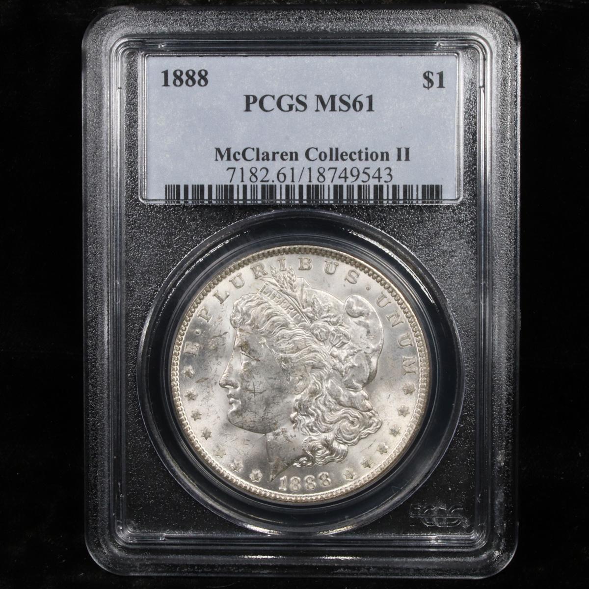 5 Unc Morgan $1 Graded By PCGS Mixed Dates From The McClaren Collection