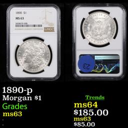 NGC 1890-p Morgan Dollar $1 Graded ms63 By NGC