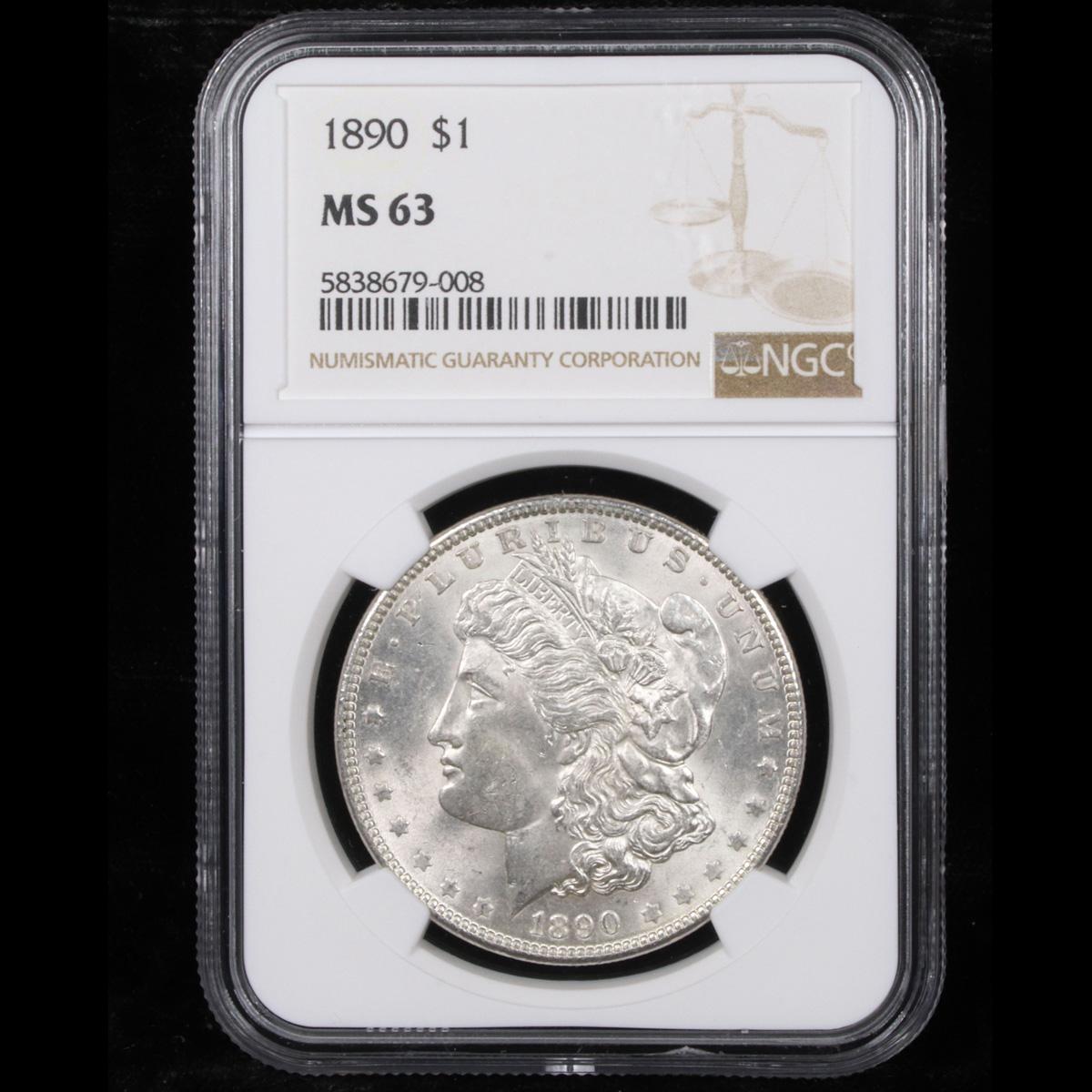 NGC 1890-p Morgan Dollar $1 Graded ms63 By NGC