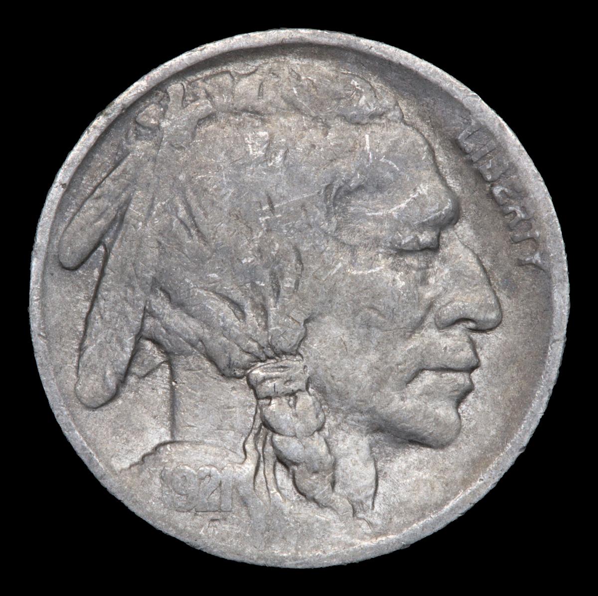 1921-p Buffalo Nickel 5c Grades vf details