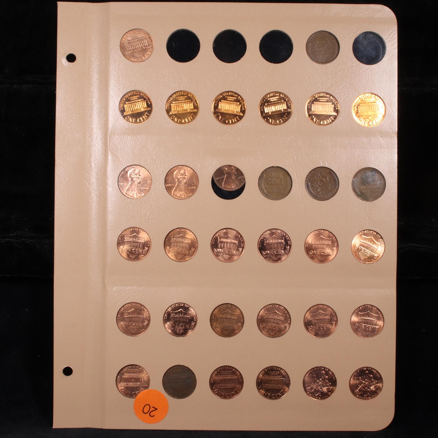Near Complete Lincoln cent page 1933-2015 31 coins