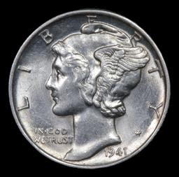 1941-p Mercury Dime 10c Grades Select Unc