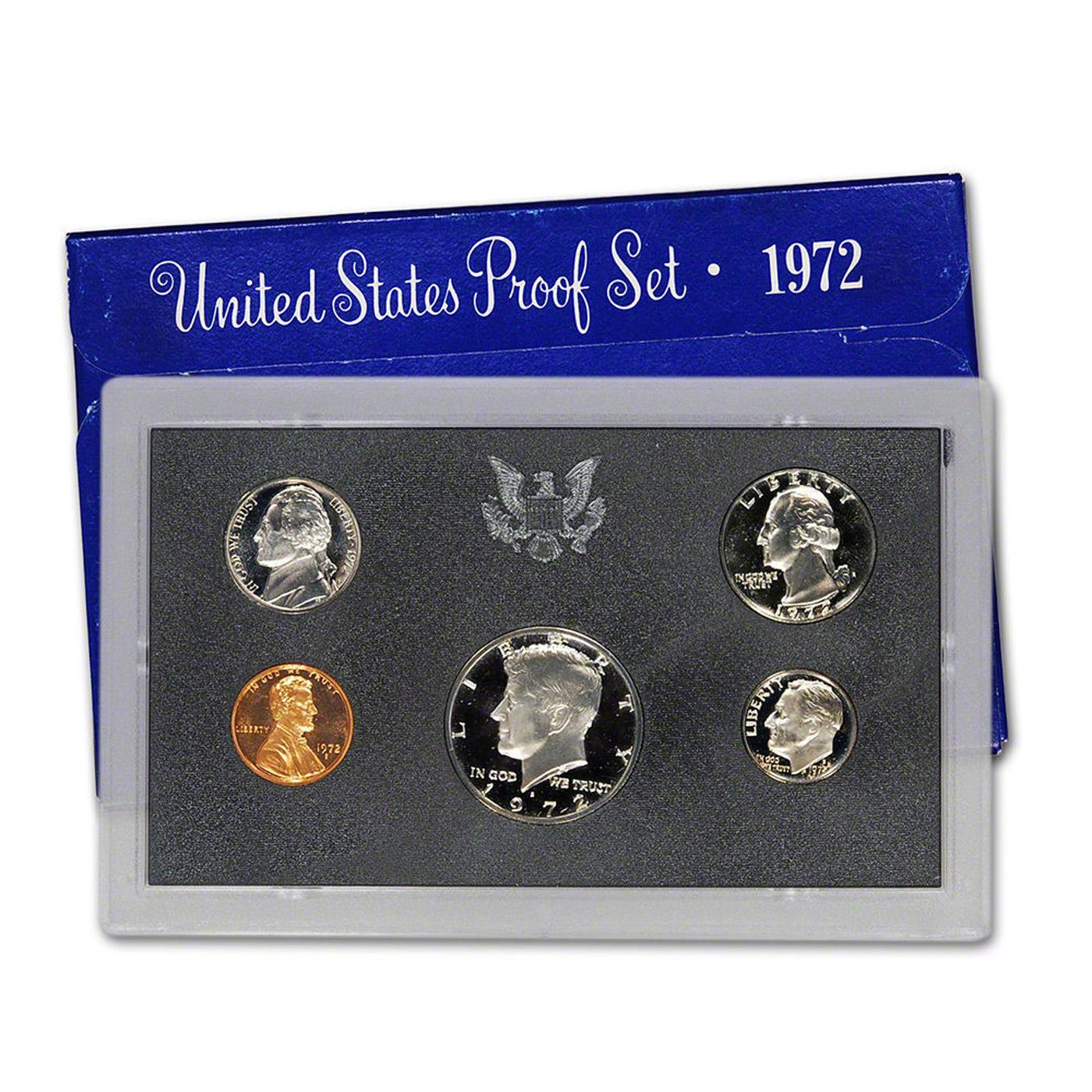 Group of 10 United States Proof Sets 1970-1979 57 coins Grades