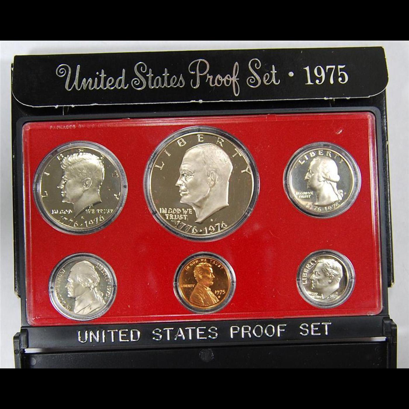 Group of 10 United States Proof Sets 1970-1979 57 coins Grades