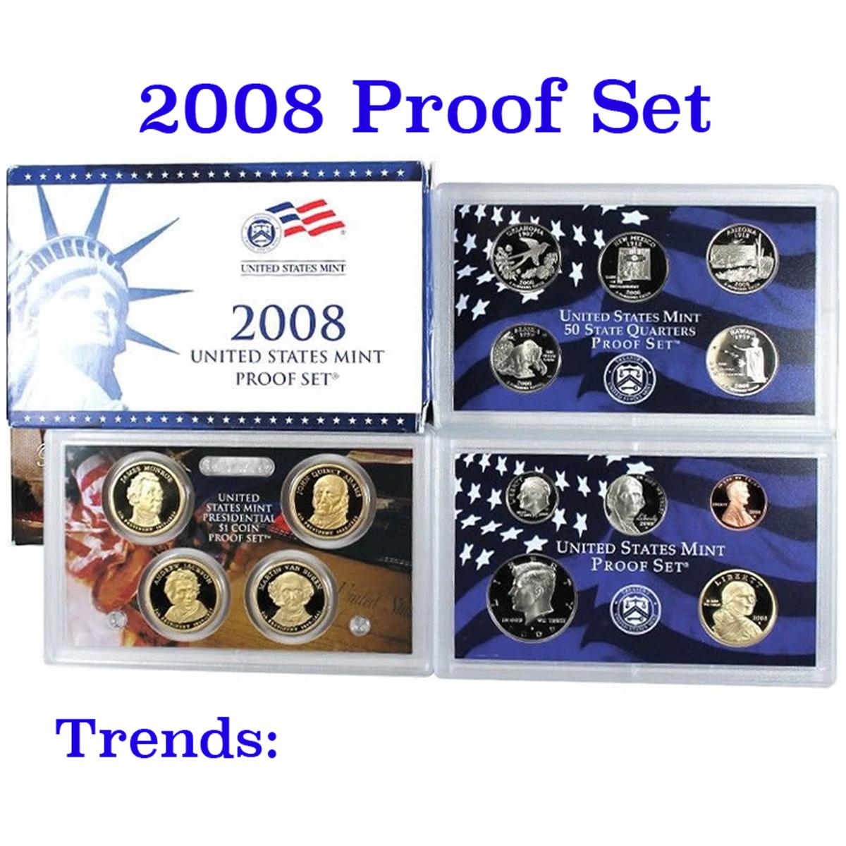 2008 United States Mint Proof Set - 14 Pieces - Extremely low mintage, hard to find