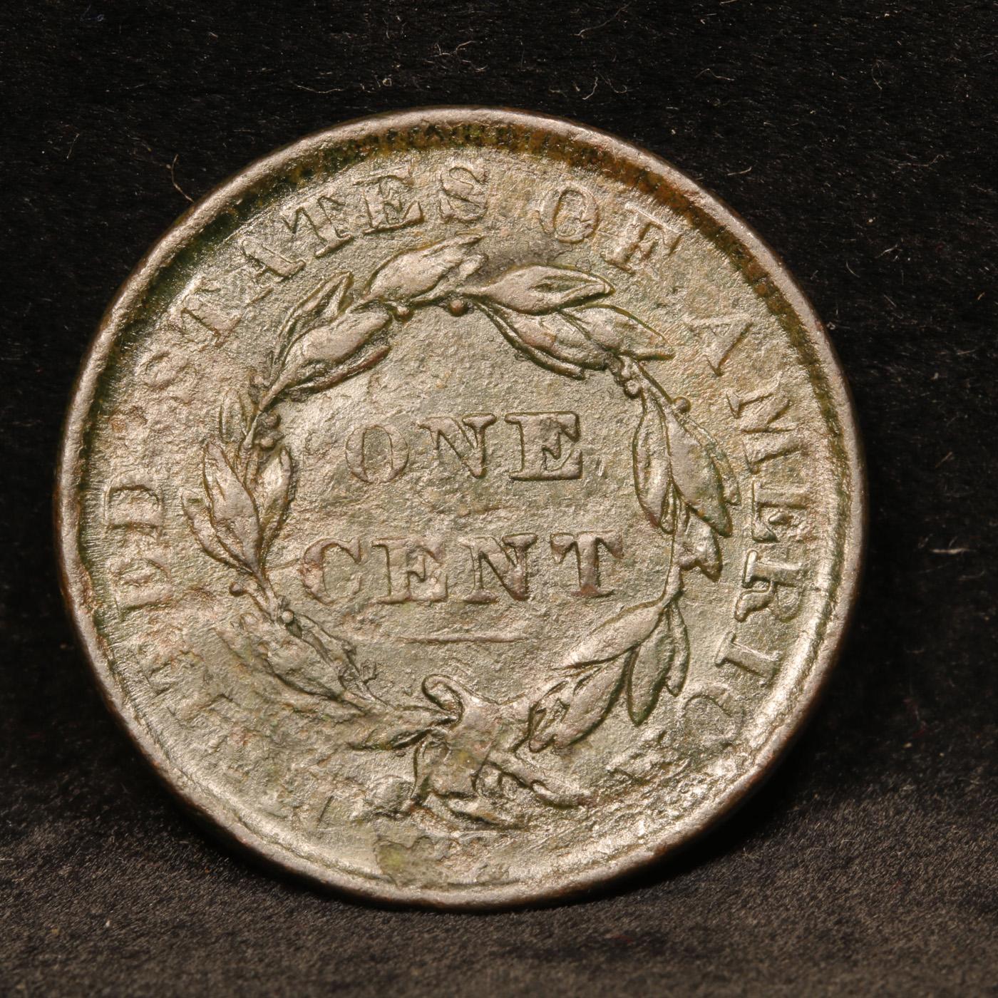 1835 Coronet Head Large Cent 1c Grades xf details
